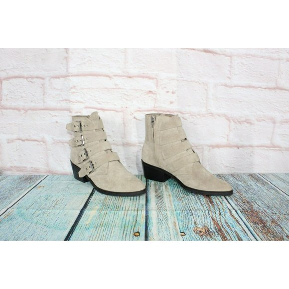 Dolce Vita Tae  Tan Suede Side  Zipper Heeled Ankle Booties Size 7 M - Picture 3 of 9